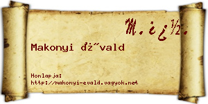 Makonyi Évald névjegykártya